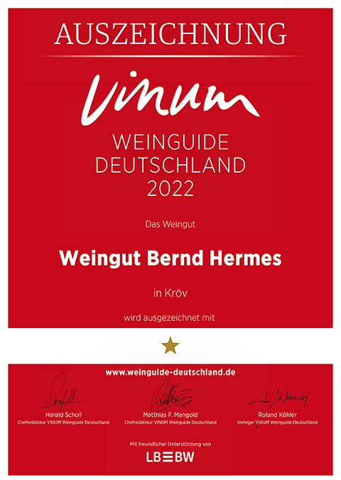 Weingut Bernd Hermes Urkunde